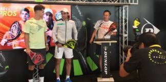 Ramiro Moya y Juani MIeres en la presentación de Dunlop Padel.