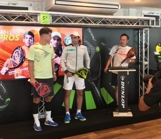 Dunlop presenta su nueva colección en Japón Ramiro Moya y Juani MIeres en la presentación de Dunlop Padel.
