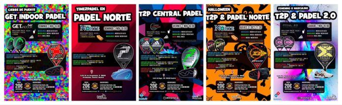 La oferta de Torneos Time2Padel.La oferta de Torneos Time2Padel.