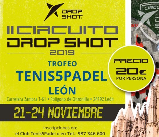 El cartel del II Circuito Drop Shot en su prueba en León.
