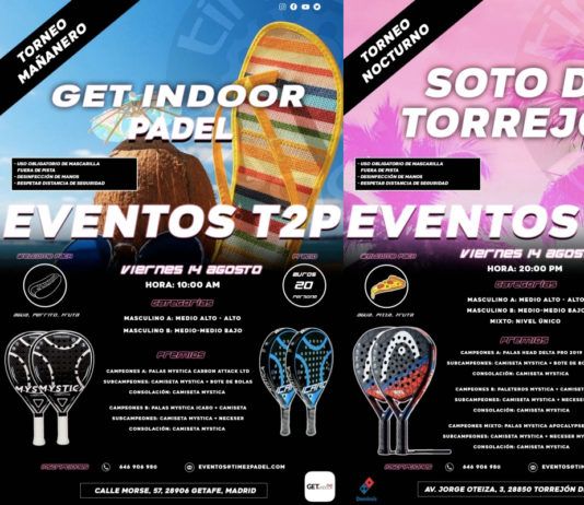 ¿Agosto en Madrid? Mejor con Torneos T2P Torneos Time2Padel.