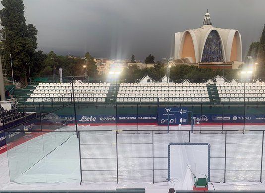 Lluvia en el Cerdeña Open. | Foto: World Padel Tour