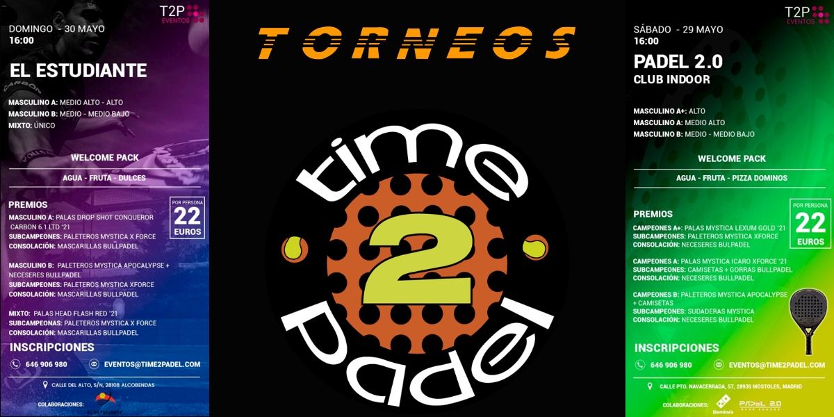 Preparados, listos… ¡¡Vuelven los Torneos Time2Padel!!