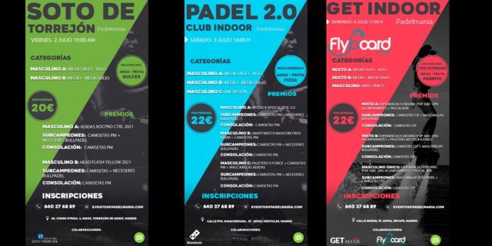 No fallan a su cita… Aquí están los Torneos Padelmanía