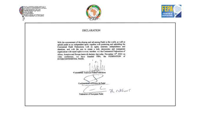 Comunicado Federación de Pádel Intercontinental