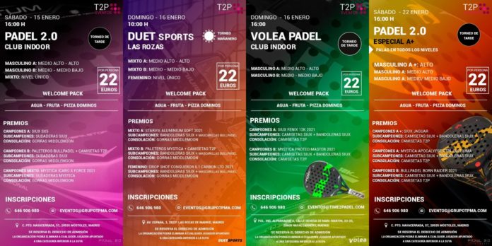 Torneos enero Time2Padel