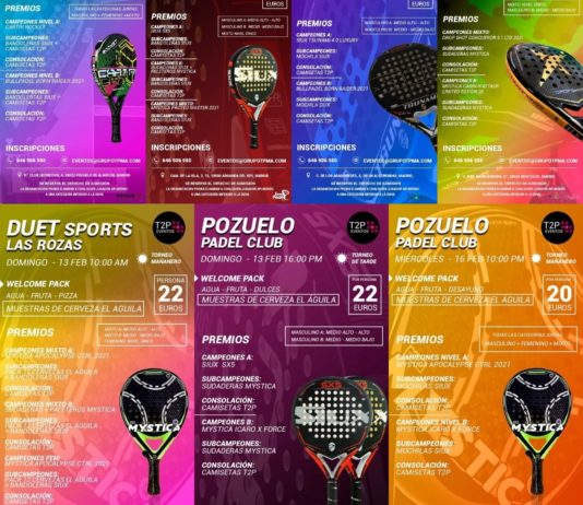 Torneos febrero Time2Padel