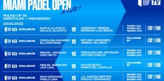 Matches deuxième jour seizième Miami Padel Open