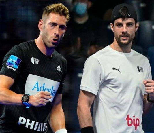 Alex Ruiz y "Momo" González juntos en la pista de juego