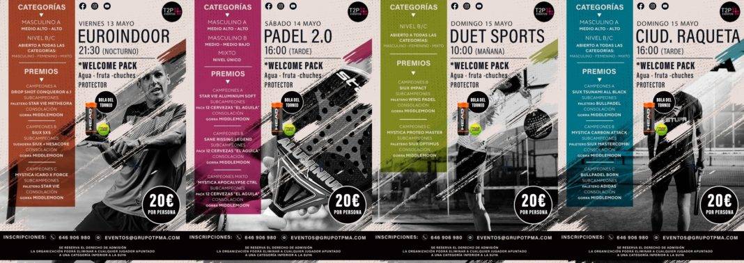 Divirta-se jogando padel nos torneios T2P Events