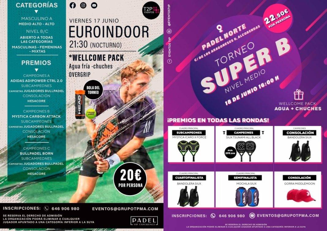 Enjoy padel to the fullest with the T2P Events tournaments