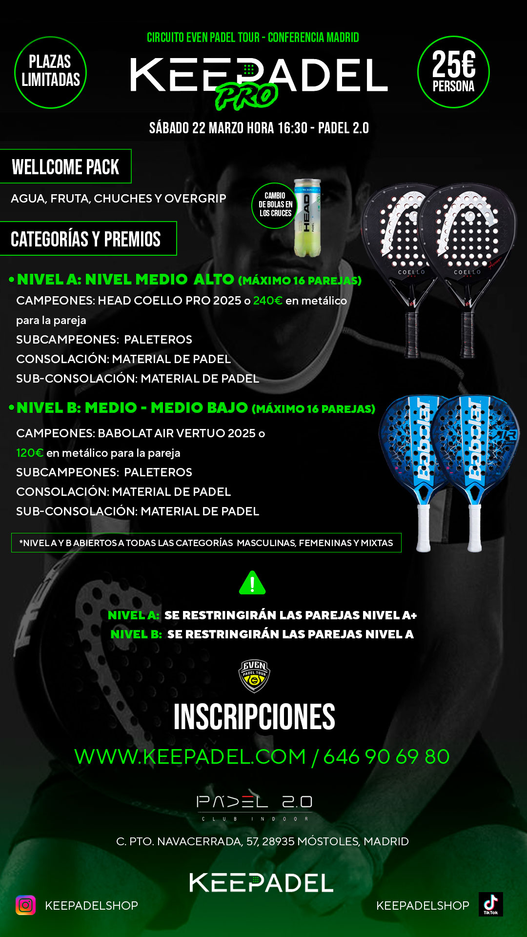 ¡Vuelve Keepadel Pro! El mejor torneo de pádel de Madrid con las Head Coello 2025 de premio 1 KEEPADEL-PRO-MARZO