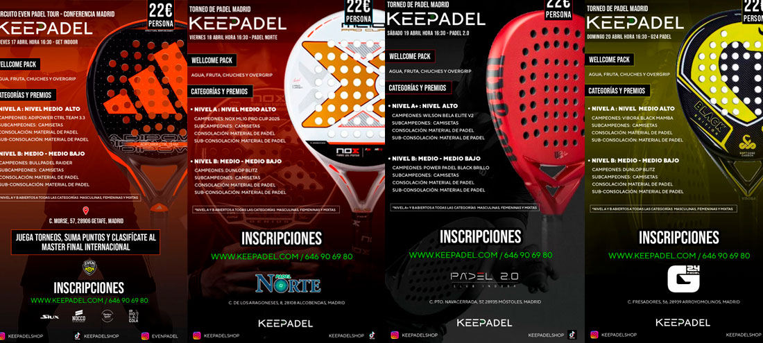 ¿Aún no tienes plan para esta Semana Santa? 4 Torneos Keepadel en Madrid 1 SEMANA-SANTA-CARTELES